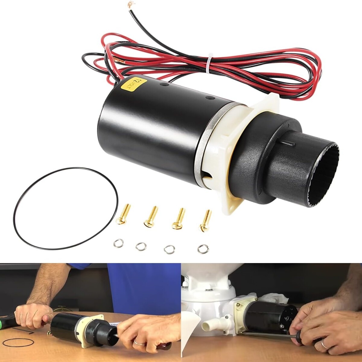 For Jabsco 37045, 37245 37072-0092 Marine Electric Toilet Pump