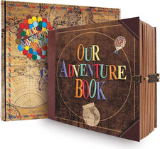 Our Adventure Book Scrapbook Photo Album Retro Style Embossed Letter Cover Diar