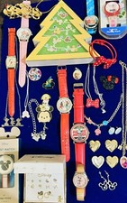 Mickey Disney Mixed Vintage to Modern Jewelry Lot Mickey Mouse Watches Pins