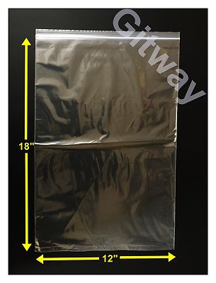 1000 set 12'' x 18'' Reclosable Resealable Zip Top Lock Clear Plastic Bags 2ML