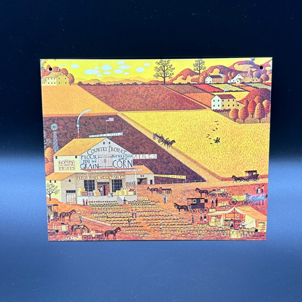 Vintage Charles Wysocki Plunkertons Country Produce Farm Shop
