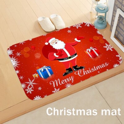 Christmas Floor Mat Anti-slip Floor Pad Bathroom Soft Christmas Doormat New Year