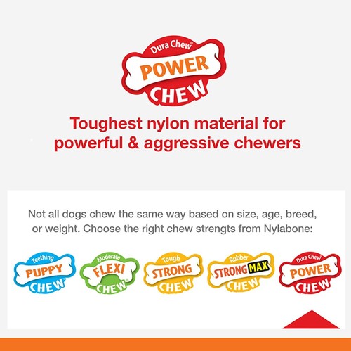 Nylabone Dura Chew Wishbone - Wolf Medium Chicken Extreme Dog Chew N214PEU - Picture 6 of 9