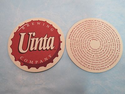 Beer Coaster ~^~ Award Winning UINTA Brewing ~ 100% Wind Power, Natural ~*~ UTAH