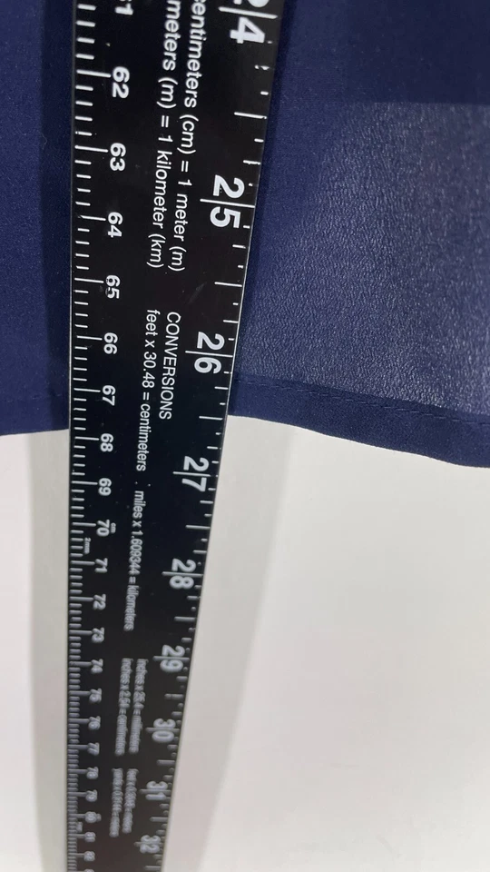 Blusa antigua azul marino para mujer con cuello en V manga corta 3/4 lengüeta enrollable azul talla M. Foto 2 de 4