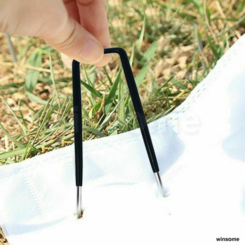 10xGrün Metall U Zelt Heringe Pavillon Kunstrasen Plane Garten Pfähle Haken - Bild 9 von 9