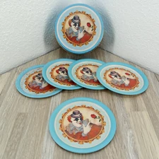 Willitts Design Tin and Coasters 1986 Clown Design Metal Bar Ware Collectible
