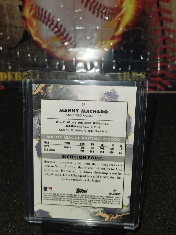 2023 Topps Inception Manny Machado Magenta #’ed /99  Parallel San Diego Padres - Image 2 of 2