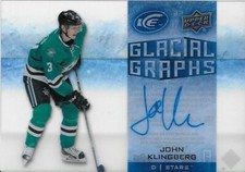 2015-16 Upper Deck Ice John Klingberg Glacial Graphs Autograph Card 