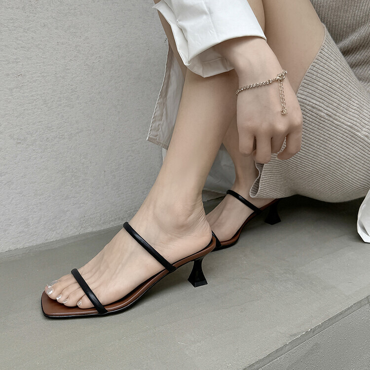 PANTOFOLA D’ORO Sandali donna 2024 moda punta aperta cinturini tacco kittern scarpe muli CSMS