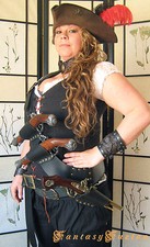 Pirate BlackBeard Captain Black Sails LARP Leather Baldric Flintlock Gun Holster