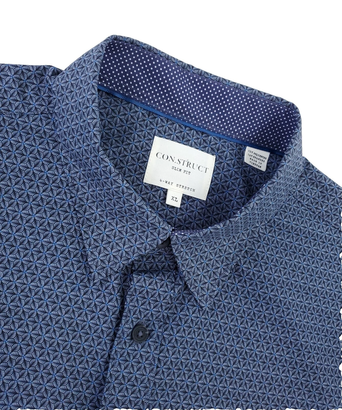 Long Sleeve Geometric Regular Size XL Casual Button-Down Shirts for Men