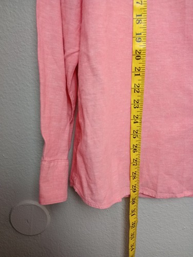Marc Anthony Shirt Mens XL Pink Slim Fit Linen Blend Short Sleeve Button Up - Picture 6 of 6