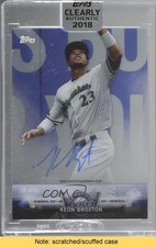 2018 Clearly Authentic Salute Memorial Day Green /99 Keon Broxton Auto READ 6o3