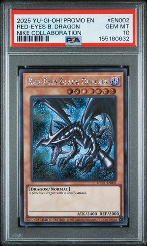 2025 YU-GI-OH! NIKE COLLABORATION PROMO #EN002 RED-EYES BLACK DRAGON PSA 10