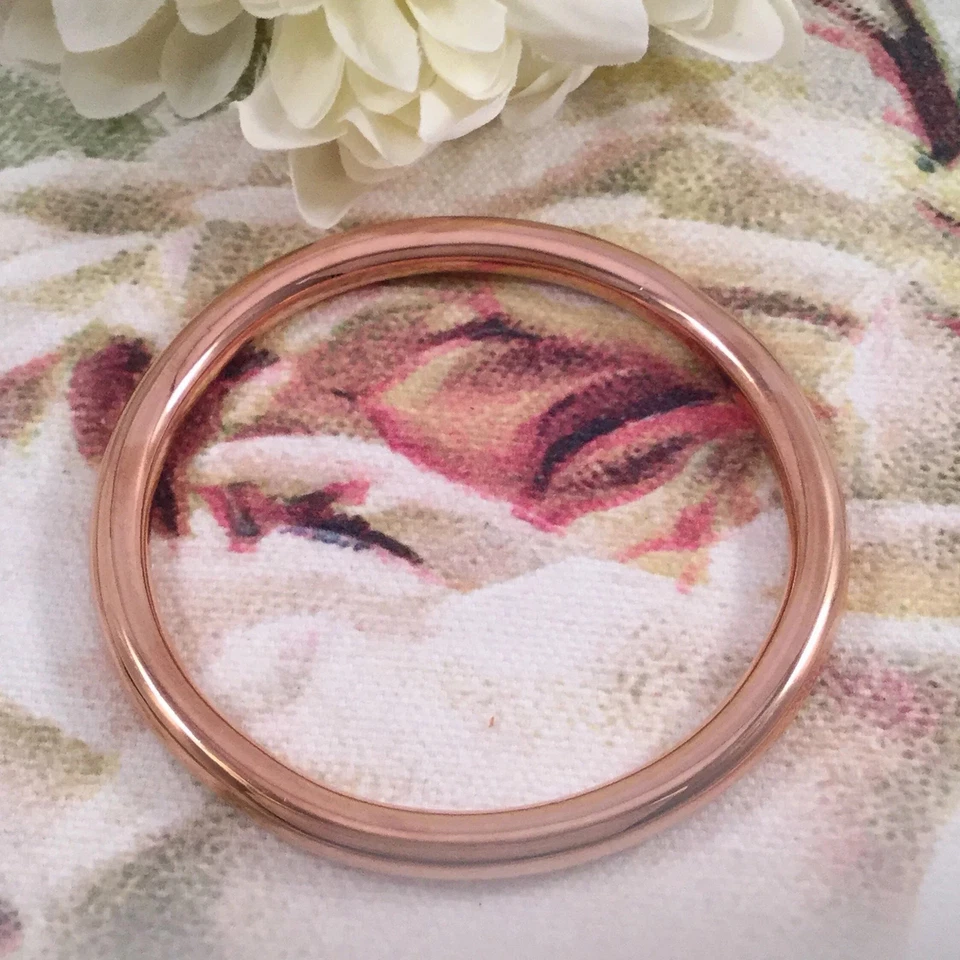 Brazalete de golf vintage de oro rosa antiguo decorativo vestido joyería muy grande Foto 3 de 4