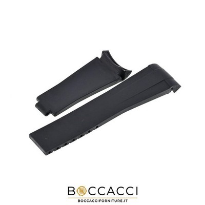 RX schwarzes gebogenes Ansa Silikonarmband 20 mm, kompatibel mit ROLEX und OMEGA ...