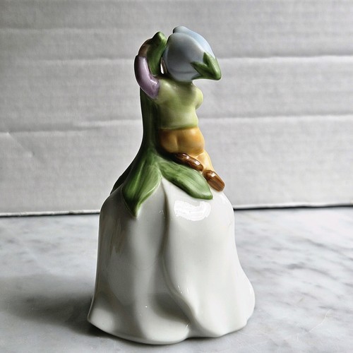 Ceramic Flower Shaped Bell with Pixie Elf and Four-Leaf Clover by Avon 1983 - Bild 4 von 6
