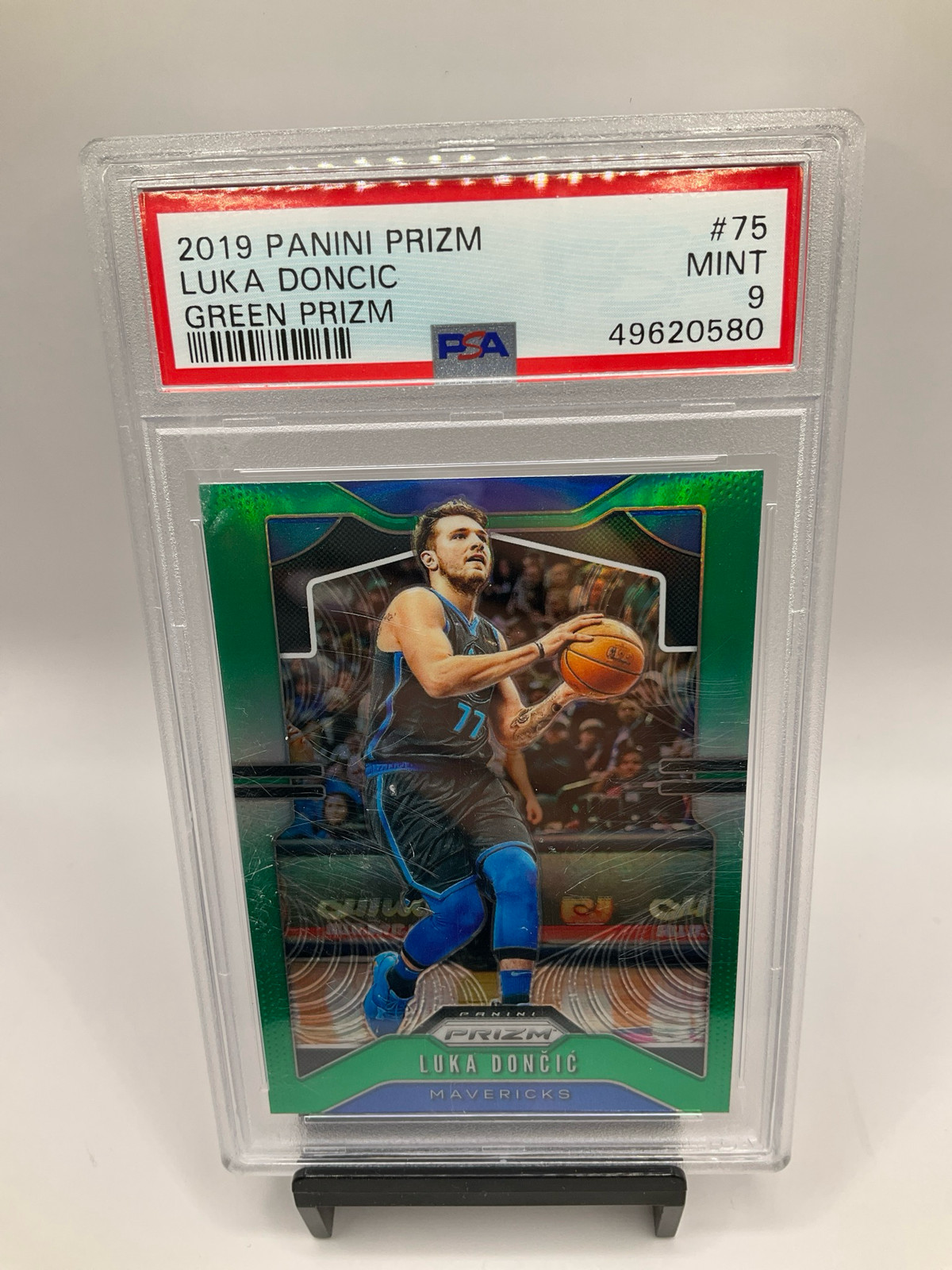 2019/20 Panini Prizm Luka Doncic Prizm Green #75 PSA 9