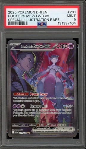 Pokemon Team Rocket's Mewtwo ex Destined Rivals SIR #231 PSA 9 Mint