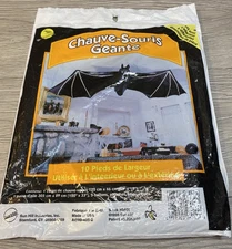 Vintage 90s Halloween Giant Floating Black Bat 10 Feet Wide Decoration New