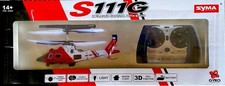 Original SYMA S111G 3CH Remote Control,Gyro,LED Lights Marines RC Helicopter Toy