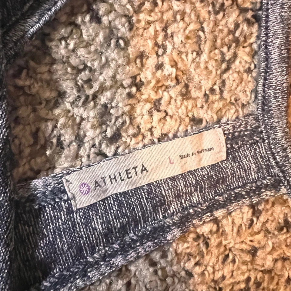 Top Athleta Gris Teñido Espacial Manga Larga Espalda Abierta Para Mujer Talla Grande Foto 2 de 4