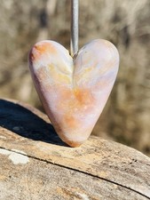 Lampwork Glass Heart Focal Bead HANDMADE Artisan Lampwork Glass Earthy Bead