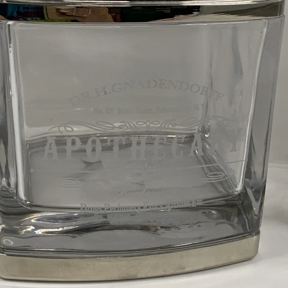 Lot of 2 Dr H. Gnadendorff Apothecary Bath Toothbrush & Canister Glass Chrome - Image 4 of 4