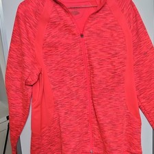 Tek Gear Womens Orange Heathered Full Zip Kni...