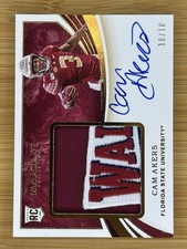 Cam Akers 2020 Panini Immaculate Collegiate Rookie Patch Auto #/10 SP FSU RPA RC