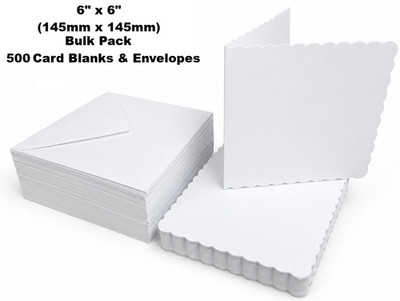 Premium 6'' x 6'' weiß überbackene Kartenrohlinge & Umschläge - 250 g/m² (500er-Packung)