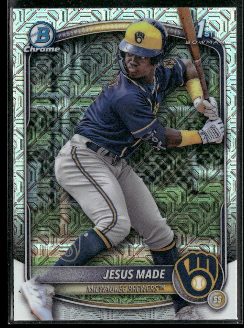 2025 Bowman Chrome Jesus Made Mojo Refractor 1st Bowman #BCP-50 Brewers