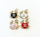 Designer Light Gold Crab Zipperpull Pendant | Bundle of 4 Red Pink Black White
