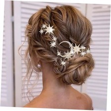 Star Moon Bride Wedding Hair Pins Crystal Bridal Hair Pieces Rhinestone Gold