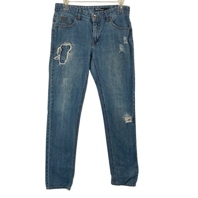 DKNY Jeans Mott Boys Size 16 Distressed Medium Wash Stretch 