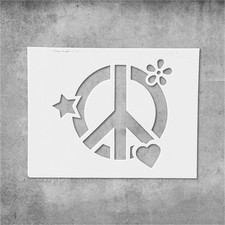 Peace Sign Wall Art Reusable Plastic Stencil for DIY Crafts - StencilAir