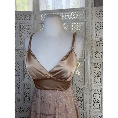 Vtg Y2K Guess Silk Blend Gold Babydoll Mini Dress XXS/XS Coquette Angel  Dainty | eBay
