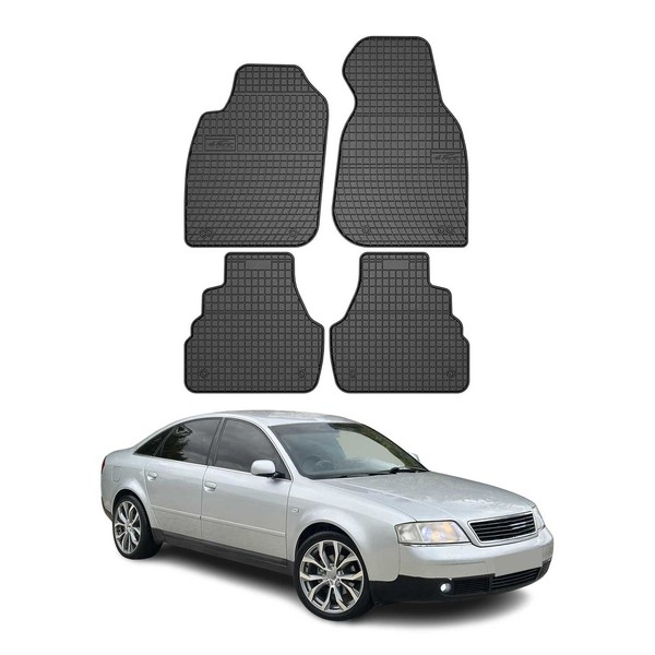 Omac Gummi FußMatten FüR Audi A6 C5 Limo Avant 1997-2004 Automatten Schwarz 4X-image