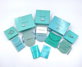 Auth Tiffany & Co. Necklace 19g Set4/Narrow Ring/Initial Brooch SV W/B BA120583