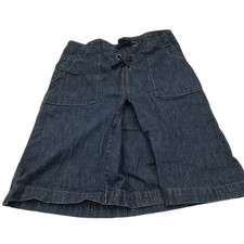 Vintage Y2K GAP Skirt Women Size 8 Blue Denim A-Line Lace Up 100 Cotton Preppy