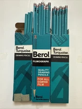 Berol 5375 E1 Turquoise Filmograph Unsharpened Drawing Pencils Lot 27 Vtg New