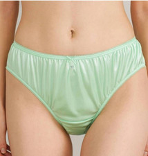 6pcs Bikini Plus Underwear Nylon Woman Panties Soft Mid-Waist Briefs/3XL/Green