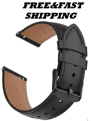 Bracelet En Cuir 20 Mm Noir Pour Timex Expedition, Scout, Etc. - Fermeture Velcro - Neuf