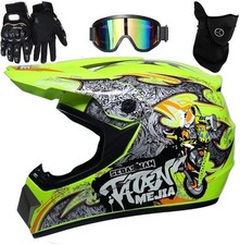 Casco integrale da Motocross ,MTB  Bambino e Adulti Set da Cross,guanti,mascher