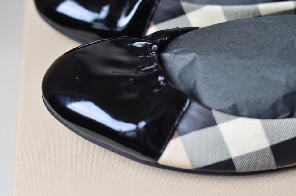 Sapatilhas Burberry Nova Soft Ballerina – Black Check – Tamanho 38 (EUA 7.5) – Com Caixa - Imagem 4 de 4