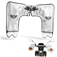 Motorcycle Handlebar Muffs - Thermal Bike Mittens with Reflective Strip, Silver
