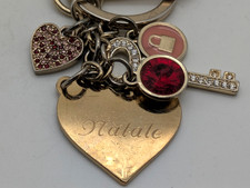 Heart Lock Skeleton Key Charms Natale Keyring Clip-On