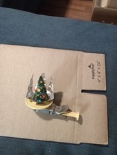 Vintage mechanical Spinning Santa Toy metal and plastic