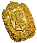 Vintage Miriam Haskell Gold Tone Imperial Coat Of Arms Brooch Pin